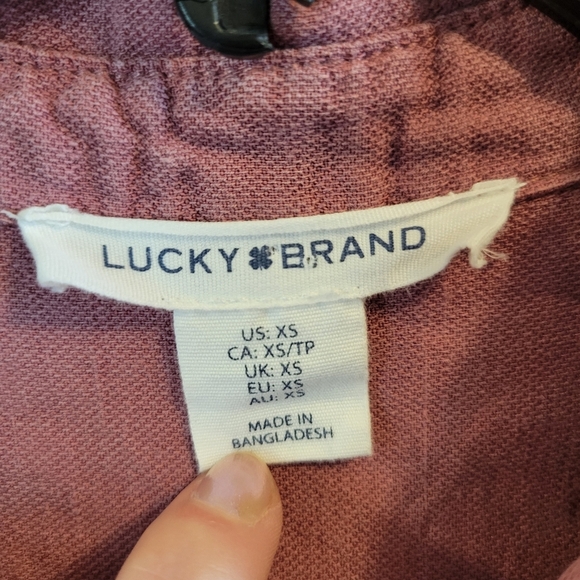 Lucky Brand Mauve Button Up Short Sleeve Shirt Dress - Picture 3 of 4